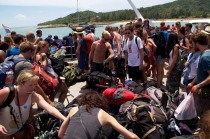 As you get off the ferry across islands, this is what you are greeted with as you try to find your bag.
